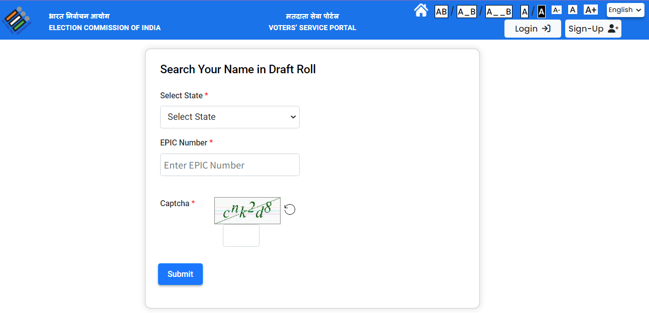 Bihar Draft Voter List 2025