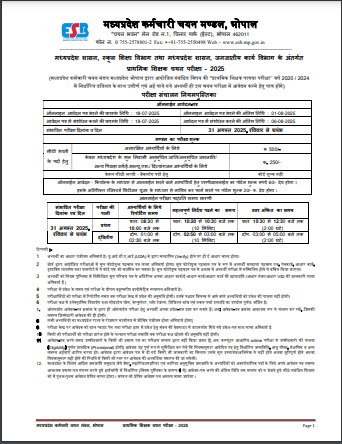 MPESB Group 2 Sub Group 3 Vacancy 2025